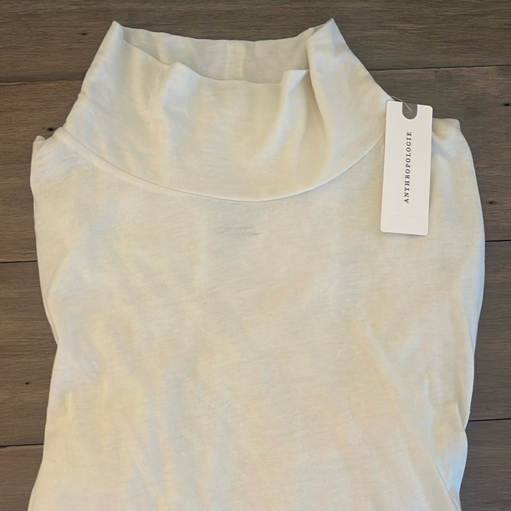 Anthropologie tissue turtleneck, ivory